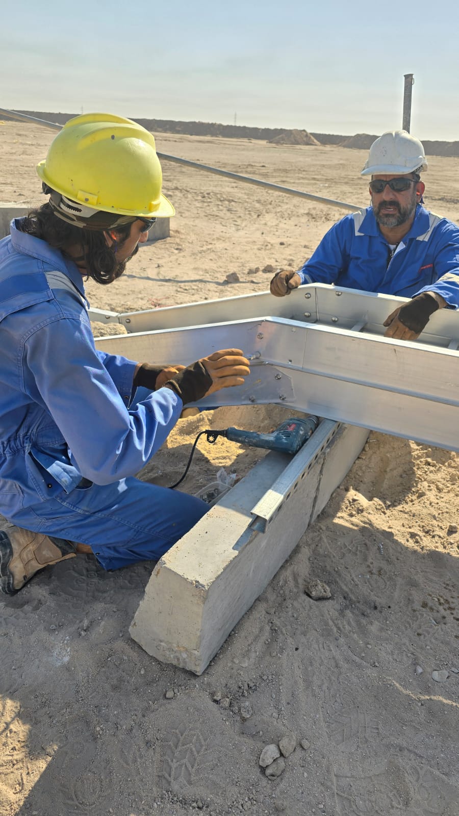 Technician working on electrical conduit